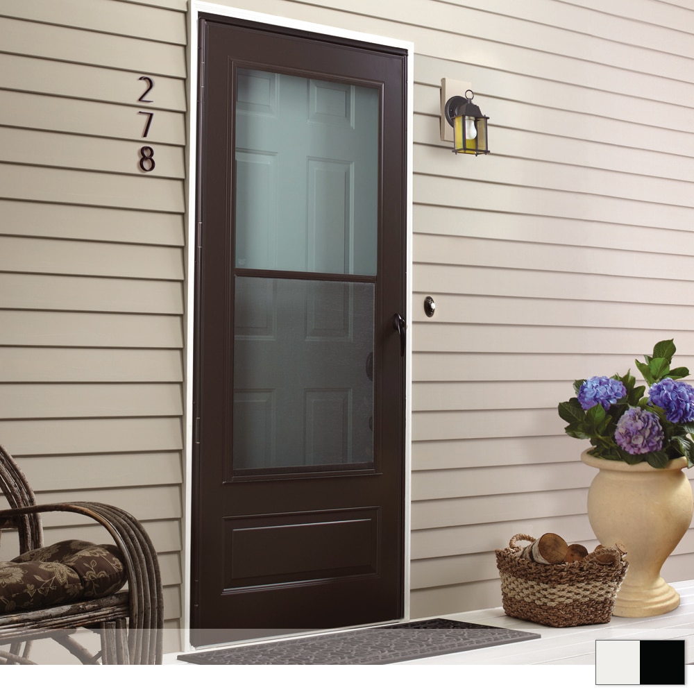 EMCO 36 X 80 In. 100 SeriesWhite Aluminum Anytime Storm Door - The Home ...