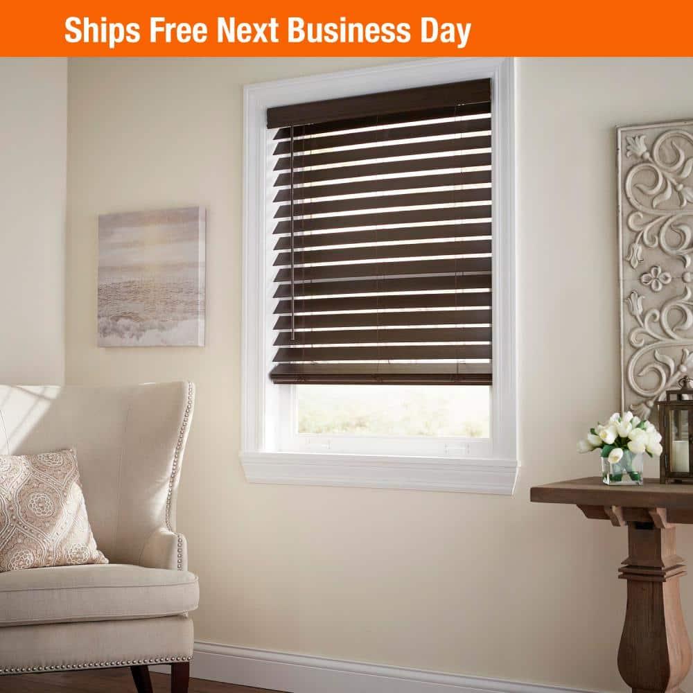  CHICOLOGY Faux Wood Blinds , Window Blinds , Wood Blinds , Window  Shades , Window Treatments , Blinds & Shades , Window Shades For Home ,  Wooden Blinds , Basic White 