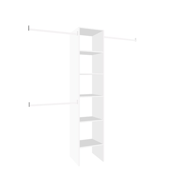 ClosetMaid Selectives 48 in. W - 112 in. W White Reach-In Tower Wall Mount  6-Shelf Wood Closet System 7032 - The Home Depot