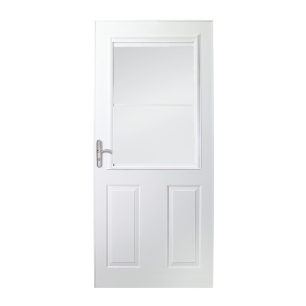 Emco storm door with pet clearance door